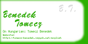 benedek tomecz business card